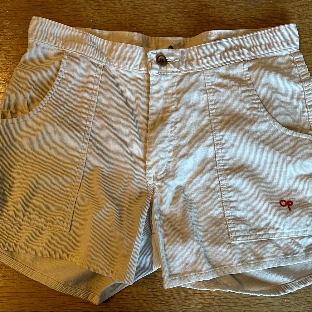 OP Cream Corduroy Shorts with Blue Tag